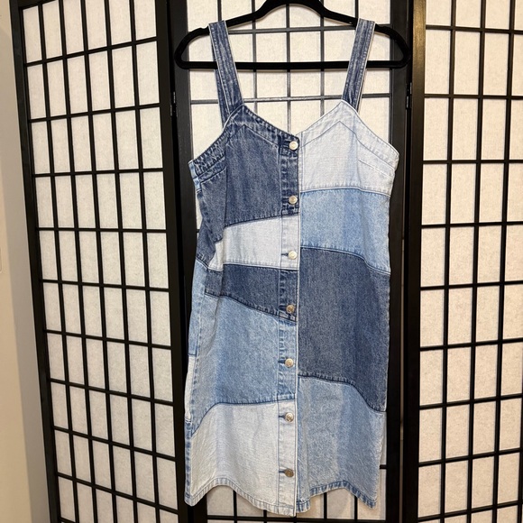 Gap Women's Blue Denim Patchwork Mini Dress Small - Picture 2 of 6